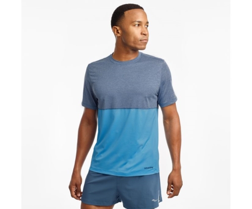 Tenis Saucony Rerun Short Sleeve Hombre Tops Ropa Bonnie Azules México MX-014-CU